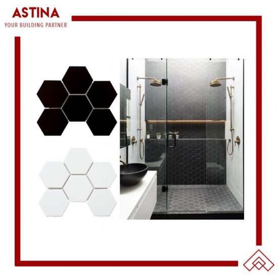 Mosaic Tiles Dekorasi Keramik Grande Hexagon 25,6 x 19,7 (95x110 mm)