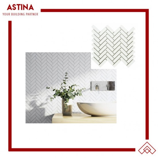 Mosaic Tiles Dekorasi Keramik Herringbone 31,6x27,7 (21.5x71.5 mm)