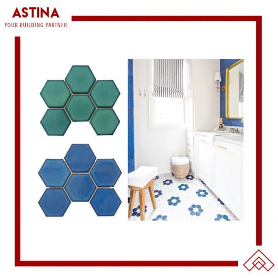 Mosaic Tiles Dekorasi Keramik Grande Hexagon 25,6 x 19,7 (95x110 mm)