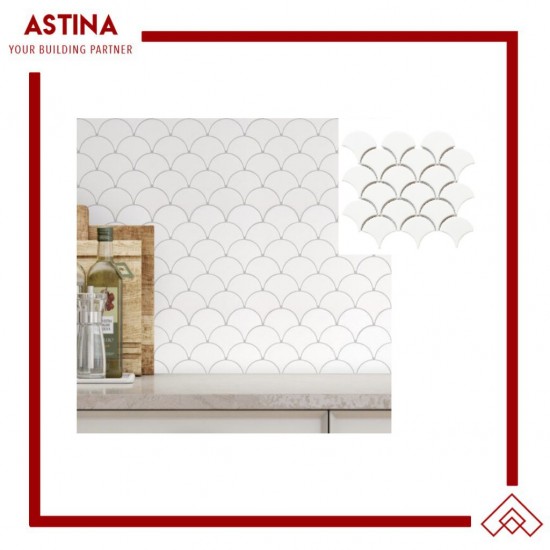 Mosaic Tiles Dekorasi Keramik Fan Glossy 25,5x21,9 (74.4x70 mm)