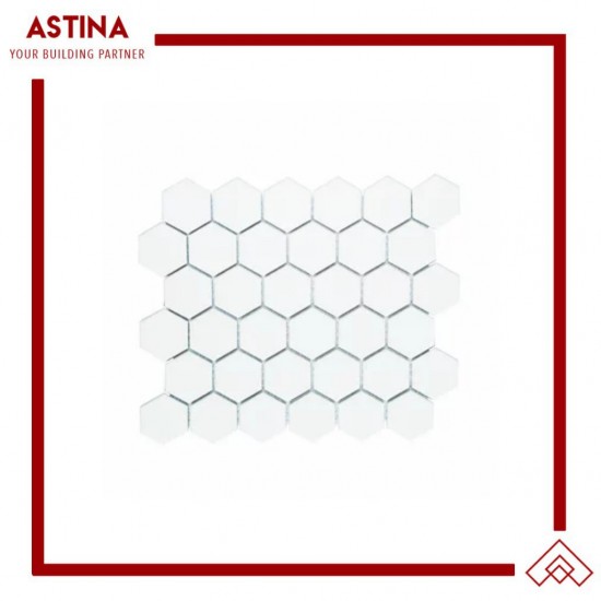 Mosaic Tiles Mozza Hexa Maxi Glossy White 51x59 mm