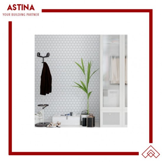 Mosaic Tiles Mozza Hexa Maxi Glossy White 51x59 mm