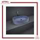 Wastafel Basin Bak Cuci Tangan Meja Oval Resin Concrete Minimalis
