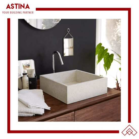 Wastafel Basin Bak Cuci Tangan Meja Kotak Concrete Teraso Minimalis Warna