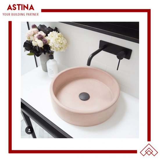 Wastafel Basin Bak Cuci Tangan Meja Bulat Concrete Teraso Minimalis Warna