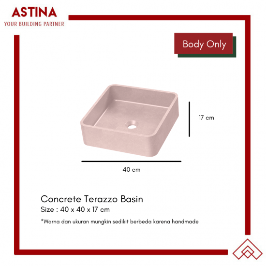 Wastafel Basin Bak Cuci Tangan Meja Kotak Concrete Teraso Minimalis Warna