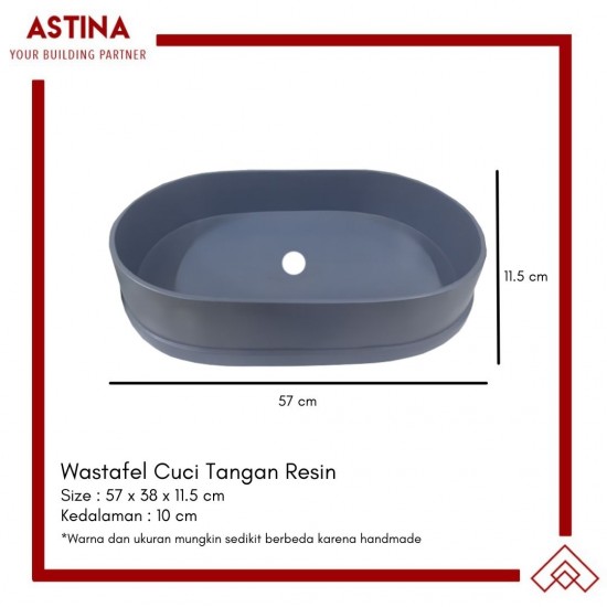 Wastafel Basin Bak Cuci Tangan Meja Oval Resin Concrete Minimalis
