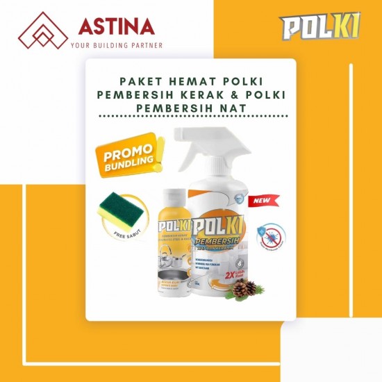 [PAKET HEMAT] Polki Pembersih Nat dan Keramik & Pembersih Kerak Kaca