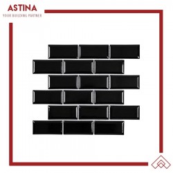 Subway Tile Mulia Signature Metro White & Black 10x20 Beveled Glossy