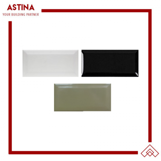Subway Tile Mulia Signature Metro White & Black 10x20 Beveled Glossy