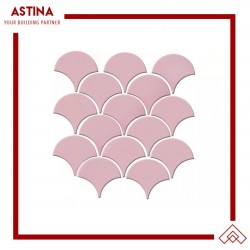 Singres Mosaic Interior Concave Pink Fish Scale Glossy 25,6x27,3 cm