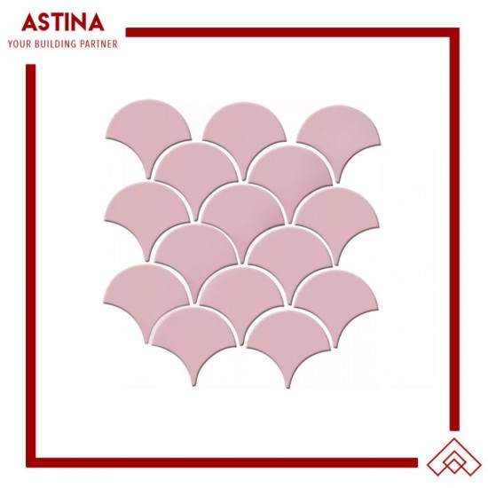 Singres Mosaic Interior Concave Pink Fish Scale Glossy 25,6x27,3 cm