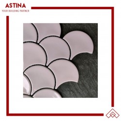 Singres Mosaic Interior Concave Pink Fish Scale Glossy 25,6x27,3 cm