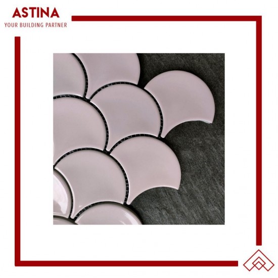 Singres Mosaic Interior Concave Pink Fish Scale Glossy 25,6x27,3 cm